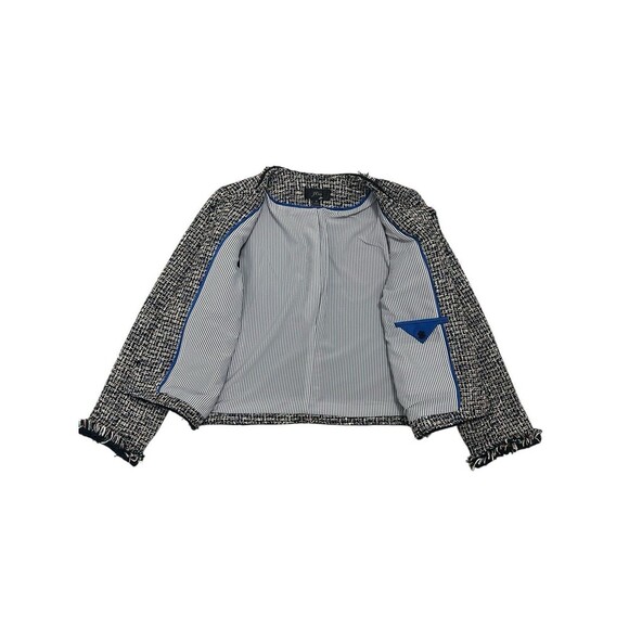 J. Crew Lady Metallic Tweed Jacket Blazer Black Rainbow Multi Fringe Women’s 8 - Picture 12 of 15